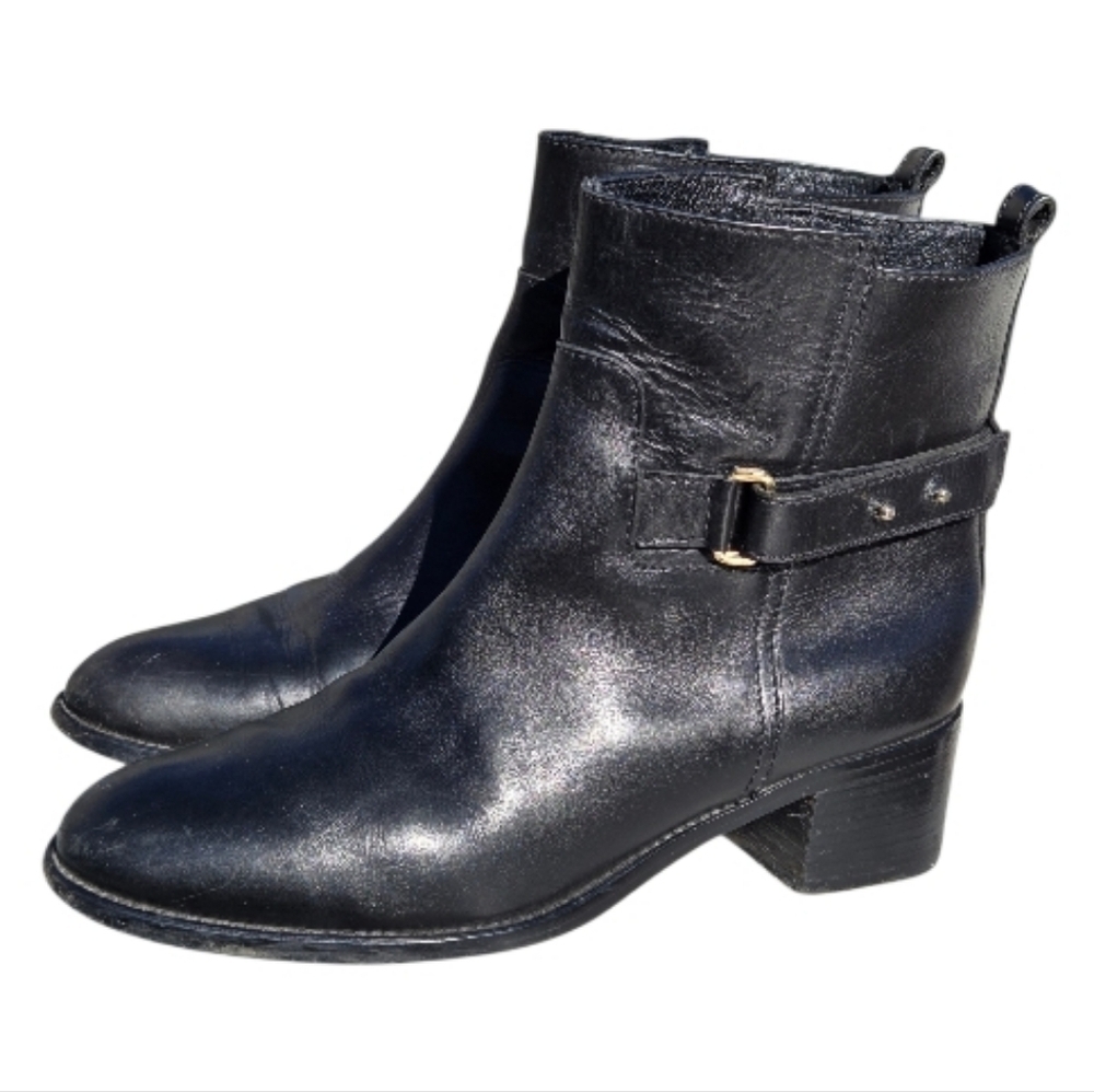 J.Crew Parker Leather Ankle Boots black #03011 size 9